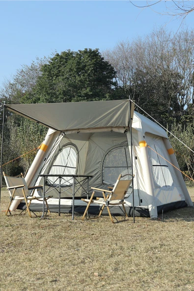 moniev Monicamp 4 Kişilik Otomatik Şişme Kamp Çadırı Dahili Pompalı Şarjlı Motorlu 220cm x 220cm x 175cm - 5