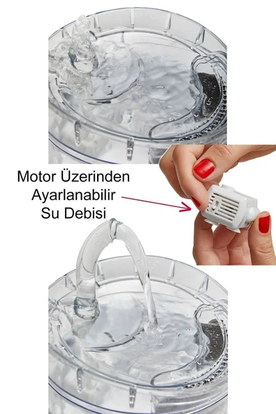 moniev Kedi Köpek Su Kabı Sessiz Şeffaf Otomatik Su Pınarı Su Çeşmesi - 5