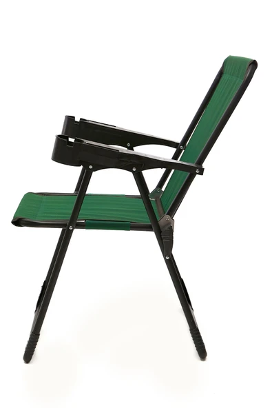 moniev Silva 2 Adet Kamp Sandalyesi Bardaklıklı Lüks Piknik Sandalye Yeşil - 3