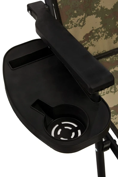 moniev Natura 2 Adet Kamp Sandalyesi Katlanır Piknik Sandalye Oval Bardaklıklı Kamuflaj - 6