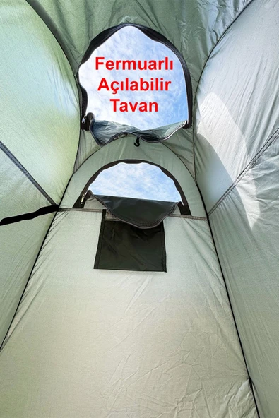 moniev Monicamp Kamp WC Duş Giyinme Çadırı Otomatik Açılır Zemin Matlı 120cm x 120cm x 190cm - Resim 6