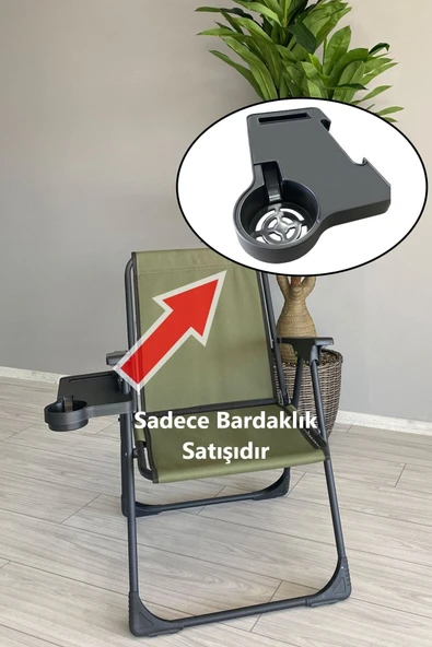 moniev Bardaklık Kamp Sandalyesi Bardaklığı Piknik Sandalye Yan Sehpası Dikdörtgen - 3
