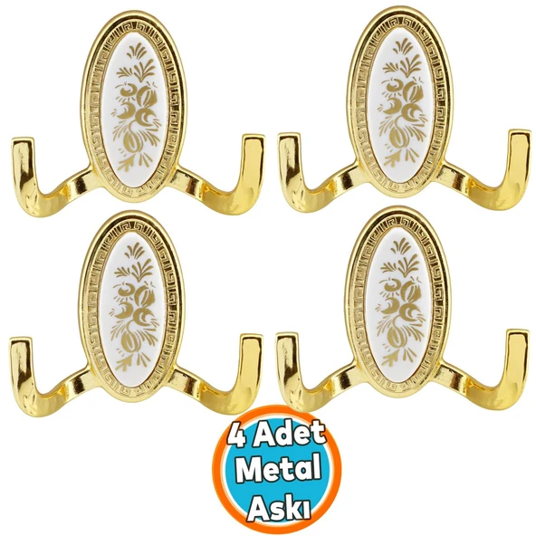 Duvar Vestiyer Askısı Metal Dolap Elbise Havlu Askılığı Gold Askı Askılık 4 Adet