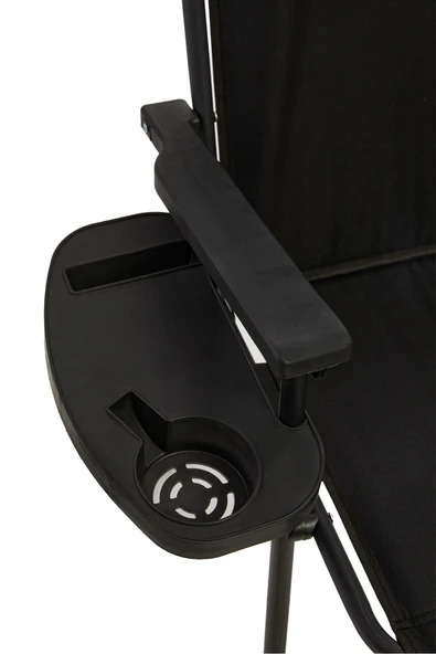 moniev Natura 4 Adet Kamp Sandalyesi Katlanır Piknik Sandalye Oval Bardaklıklı Siyah - Resim 5