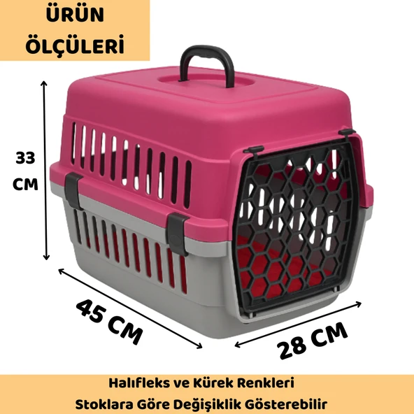 Beylini Kedi Köpek Evcil Hayvan Taşıma Kutusu Yumuşak Zeminli Portatif Seyahat Veteriner Uyumlu Hafif Evcil Hayvan Çantası Pratik Kullanımlı Evcil Hayvan Taşıyıcı Pembe 28X33X45 cm - 5
