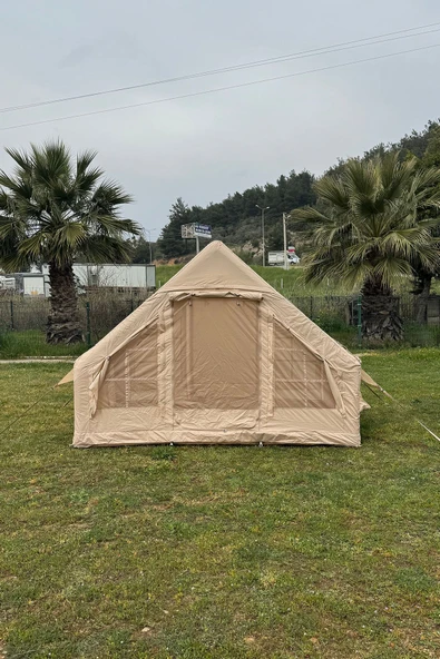 moniev Monicamp 6 Kişilik 4 Mevsim Şişme Kamp Çadırı 6m2 300cm x 200cm x 210cm 420D Kumaş Manuel Pompalı - 3