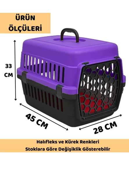 Beylini Kedi Köpek Evcil Hayvan Taşıma Kutusu Yumuşak Zeminli Portatif Seyahat Veteriner Uyumlu Hafif Evcil Hayvan Çantası Pratik Kullanımlı Evcil Hayvan Taşıyıcı Mor 28X33X45 cm - 3