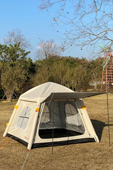 moniev Monicamp 4 Kişilik Otomatik Şişme Kamp Çadırı Dahili Pompalı Şarjlı Motorlu 220cm x 220cm x 175cm - 3