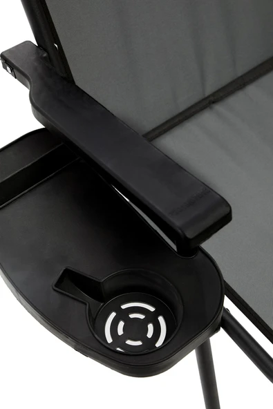 moniev Natura 2 Adet Kamp Sandalyesi Katlanır Piknik Sandalye Oval Bardaklıklı Gri - Resim 5