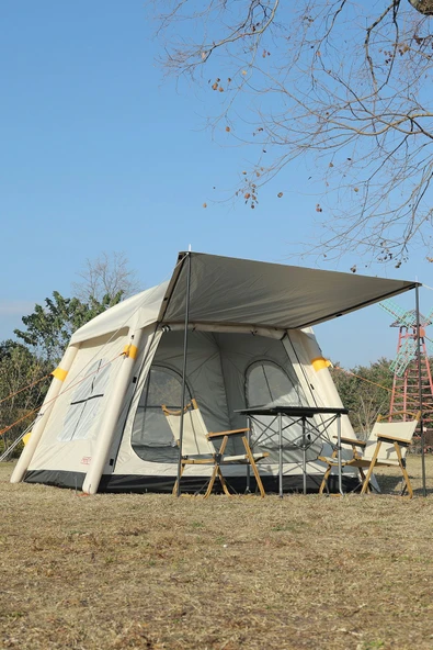 moniev Monicamp 4 Kişilik Otomatik Şişme Kamp Çadırı Dahili Pompalı Şarjlı Motorlu 220cm x 220cm x 175cm