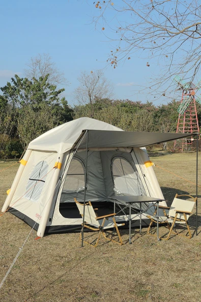 moniev Monicamp 4 Kişilik Otomatik Şişme Kamp Çadırı Dahili Pompalı Şarjlı Motorlu 220cm x 220cm x 175cm - 6