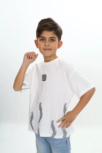 Toontoy Erkek Çocuk Sport Yazılı Fırça Baskılı Tişört - 5