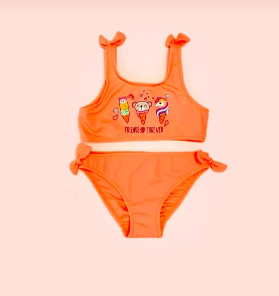 Fiyonklu kız çocuk bikini takım - 7