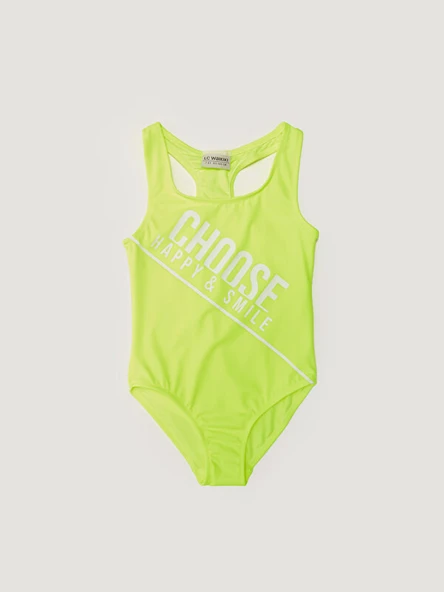 Beyaz Baskılı kız çocuk mayo DB200798CM - 7