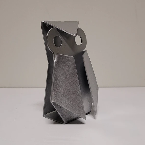 Çelik Baykuş Figürü – Lazer Kesim Metal Dekoratif Obje - 4
