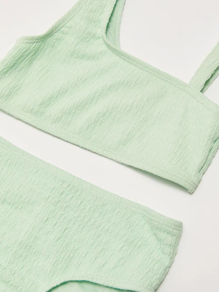 Dokulu kumaş kız çocuk bikini takım - 12