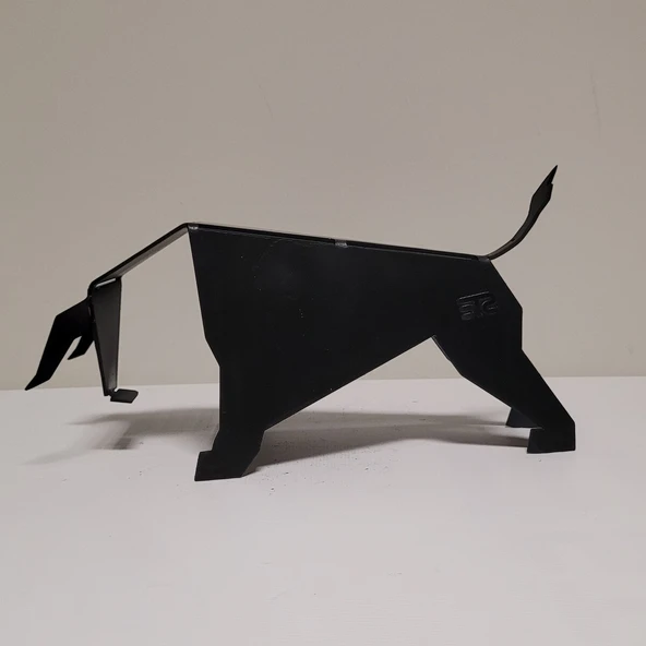 Çelik Boğa Figürü – Lazer Kesim Metal Dekoratif Heykel - 3