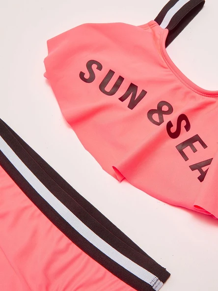 Mercan Volanlı Kız Çocuk Bikini Takım DB200790BT - 4