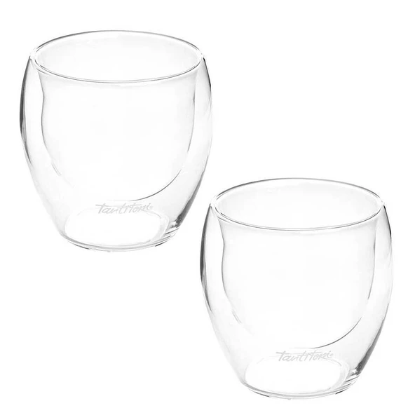 Tantitoni Borosilikat Cam 2li Çift Cidarlı Bardak Seti 250ml - Resim 2
