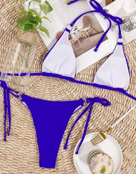 İp ve halka detaylı bikini takım - 9