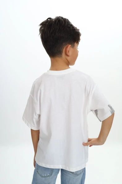 Toontoy Erkek Çocuk Sport Yazılı Fırça Baskılı Tişört - 7