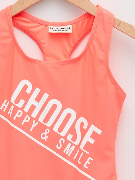 Beyaz Baskılı kız çocuk mayo DB200798CM - 12