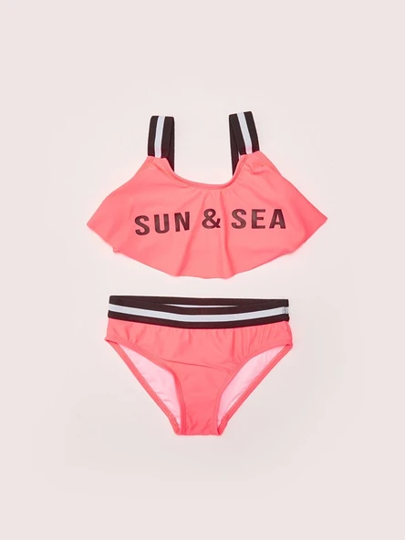 Mercan Volanlı Kız Çocuk Bikini Takım DB200790BT