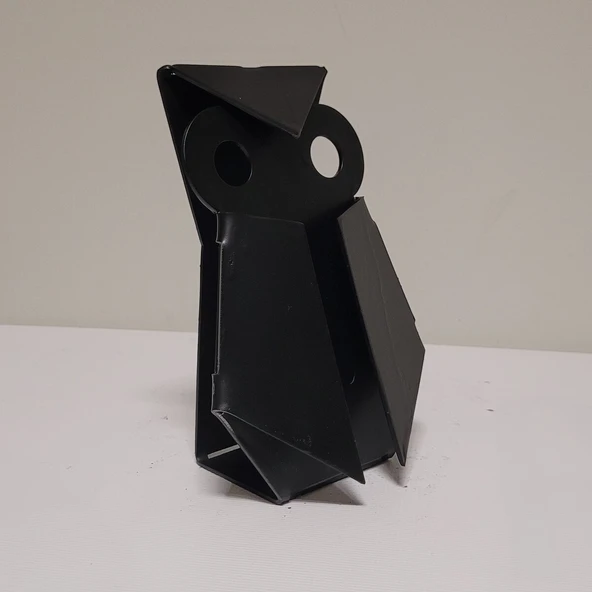 Çelik Baykuş Figürü – Lazer Kesim Metal Dekoratif Obje - 4