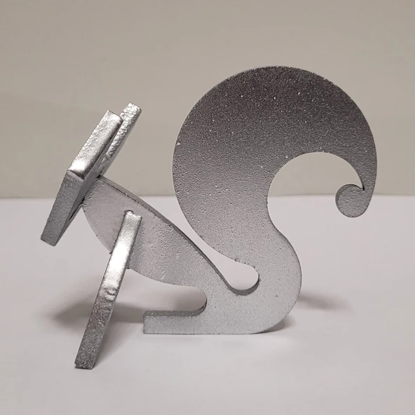 Çelik Sincap Figürü – Lazer Kesim Metal Dekoratif Obje (2mm) - 3