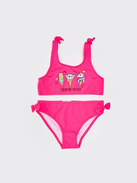 Fiyonklu kız çocuk bikini takım - 4