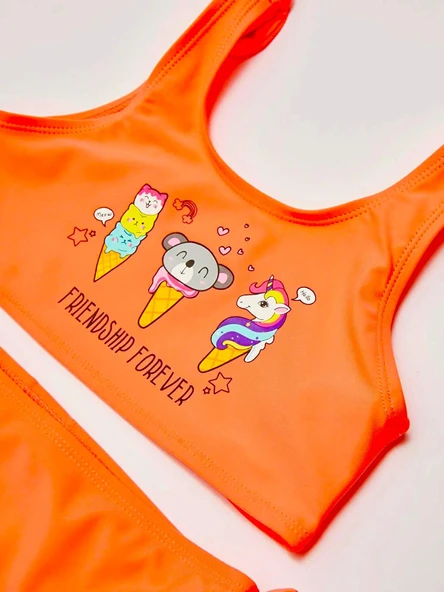 Fiyonklu kız çocuk bikini takım - 8