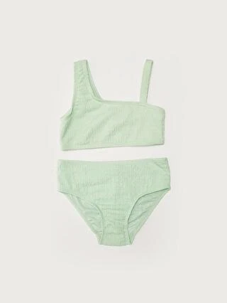 Dokulu kumaş kız çocuk bikini takım - 10