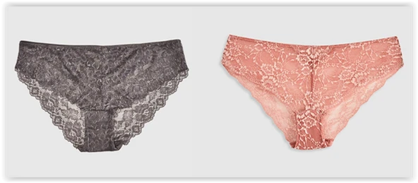 GRİ-SOMON FULL DANTEL 2 Lİ KÜLOT DS200201KU