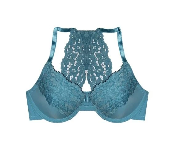 YEŞİL ÖNDEN KLİPSLİ SIRT DETAYLI DESTEKSİZ KAPLI BALENLİ SÜTYEN DS200463SU - 12