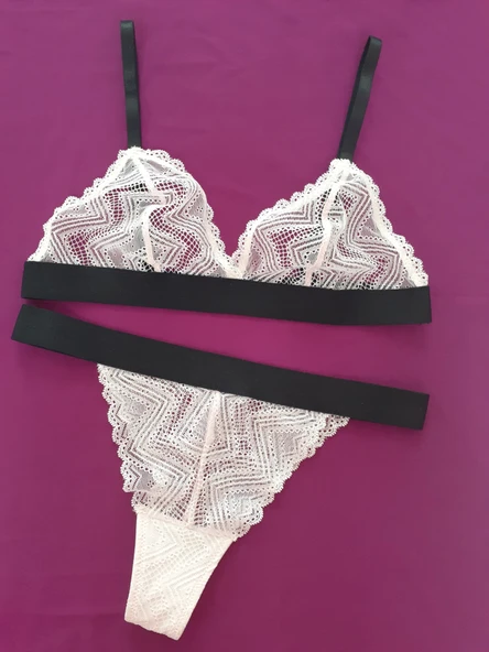 TOZ PEMBE BRALET-STRING TAKIM DS20095BRT