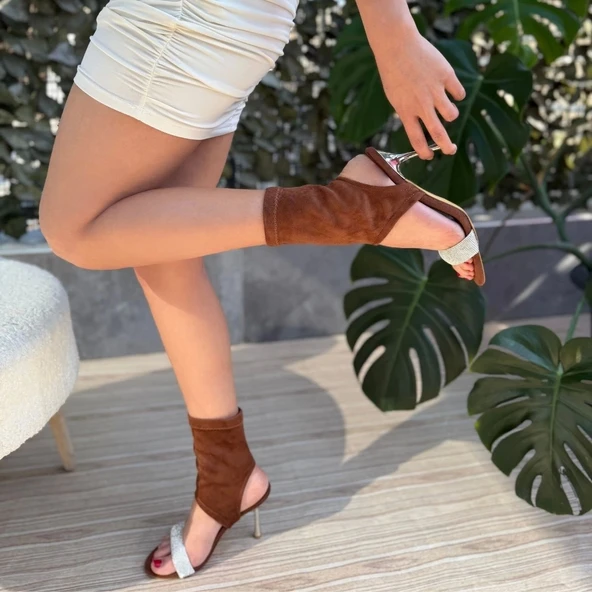 Brit Kahverengi  Süet Booite - Resim 4