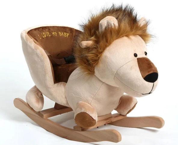 TommyBaby Egitici Peluş Sallanan Aslan Ahsap Sallanan ASLAN - 2