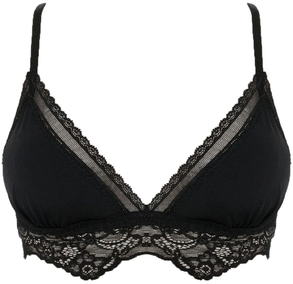 SİYAH YAKALARI DANTELLİ MICRO BRALET DS200475BR