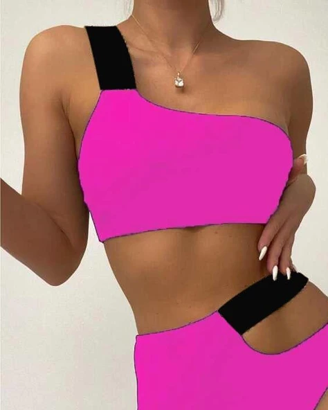 Lastikli Cut Out Bikini Takım DB200713BT - 3