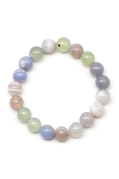 Madagaskar Akik Doğal Taş Bileklik 10 mm Küre Kesim - Resim 2