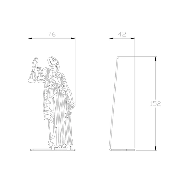 Adaletin Yüzü – Themis Metal Masa Figürü - 5
