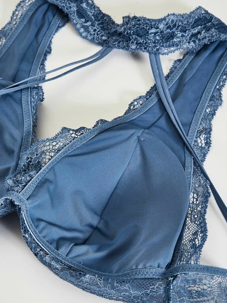 MAVİ KAPLI SIRT DETAYLI BRALET DS200550BR - Resim 2