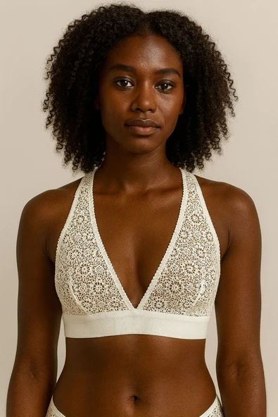 EKRU FULL DANTEL SOFT BRALET DS200300BR ürün görseli 1