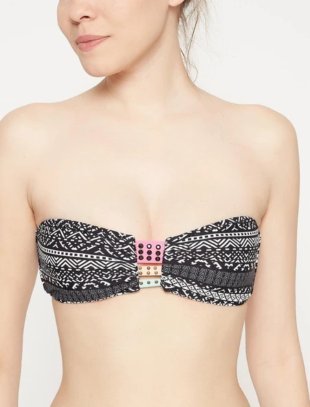 Renkli şerit detaylı bikini üstü - 2