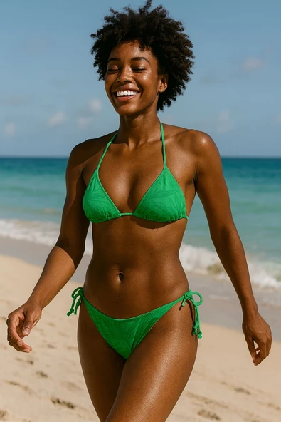 Üçgen Ipli Bikini Takım - 5