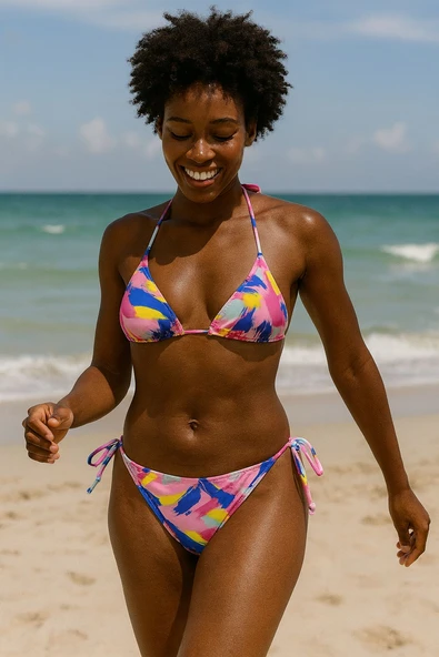 Üçgen Ipli Bikini Takım - 10