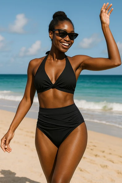 Triangle Twist Toparlayıcı Bikini Üstü - Resim 8