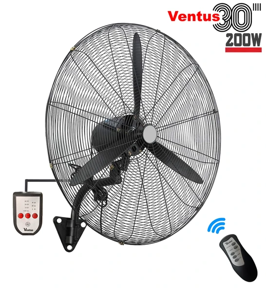 Ventus 30" Vantilatör 200W Duvar Tipi Uzaktan Kumandalı (75cm Çap)