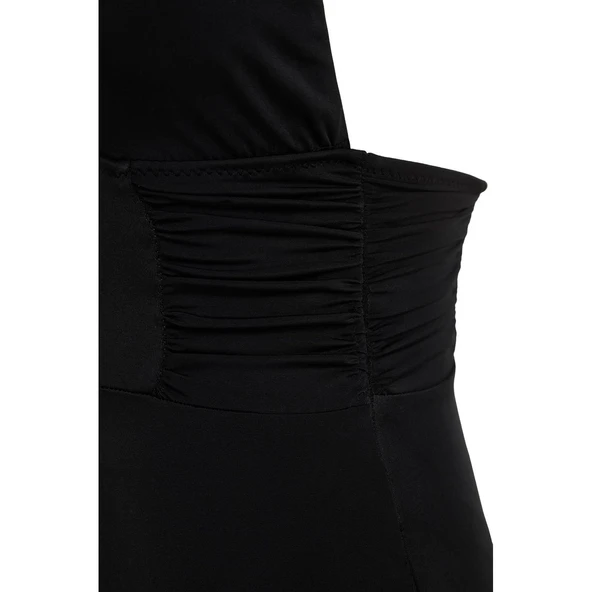 V yaka yanı büzgü detaylı mayo - 7