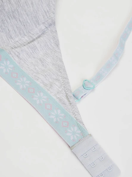 GRİ DESENLİ LASTİKLİ KAPLI FIRST BRA - 3